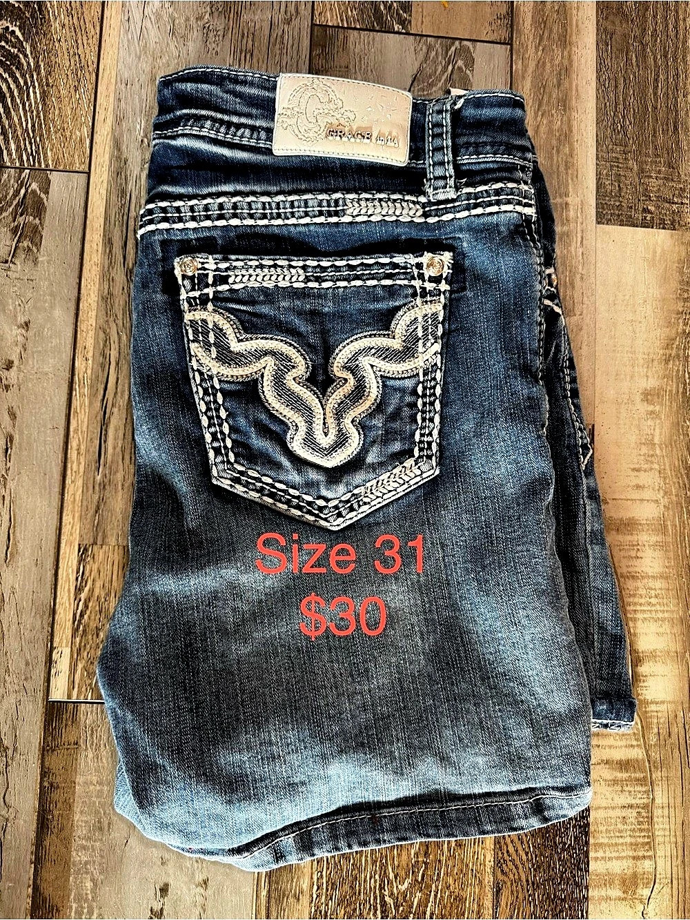 Grace in LA Men's Denim Jean Shorts Waist 31